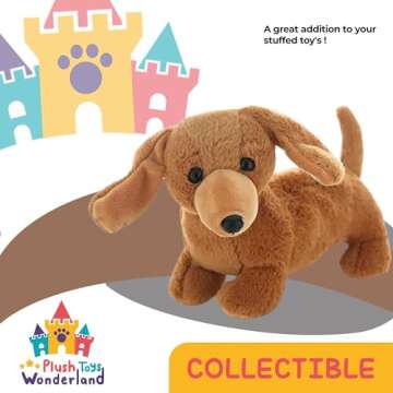 Weiner The Dachshund 8-Inch Plush Toy – Adorable Wiener Dog Stuffed Animal, Soft & Cuddly Puppy Plushie, Realistic Dachshund Gift for Kids & Dog Lovers