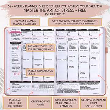 Law of Attraction Planner 2024-2025 - Academic Planner 2024-2025 | Weekly and Monthly Planner | Increase Productivity & Happiness | Daily Manifestation Journal | Goal Planner, Gratitude Journal & Planner Stickers | Dated from July 2024 - July 2025