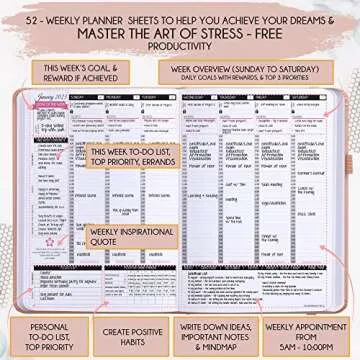 Law of Attraction Planner 2024-2025 - Academic Planner 2024-2025 | Weekly and Monthly Planner | Increase Productivity & Happiness | Daily Manifestation Journal | Goal Planner, Gratitude Journal & Planner Stickers | Dated from July 2024 - July 2025