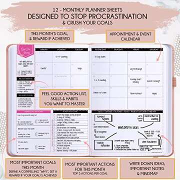 Law of Attraction Planner 2024-2025 - Academic Planner 2024-2025 | Weekly and Monthly Planner | Increase Productivity & Happiness | Daily Manifestation Journal | Goal Planner, Gratitude Journal & Planner Stickers | Dated from July 2024 - July 2025