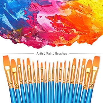 BOSOBO 20-Piece Artist Paint Brushes Set for All Mediums