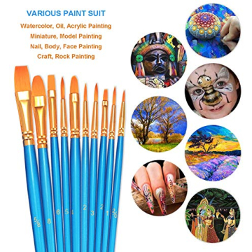BOSOBO 20-Piece Artist Paint Brushes Set for All Mediums