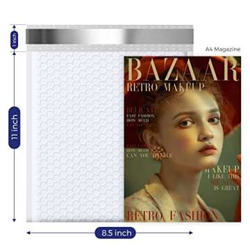 Fuxury Bubble Mailer, 8.5x12 Inch 25 Pack Self-Seal Adhesive Padded Envelopes, Water Resistant Bubble Envelopes for Mailing,Packaging,Small Business,Shipping, White #2