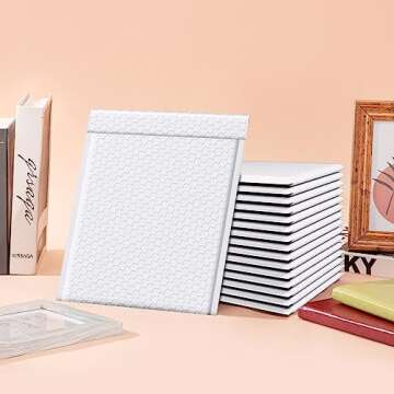 Fuxury Bubble Mailer, 8.5x12 Inch 25 Pack Self-Seal Adhesive Padded Envelopes, Water Resistant Bubble Envelopes for Mailing,Packaging,Small Business,Shipping, White #2