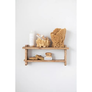 Creative Co-Op 2-Tier Mango Wood Wall Shelf - Stylish Decor