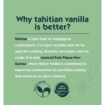 Vanilla Bean Powder - 0.5 oz - Premium 100% Pure Ground Tahitian Vanilla Bean Powder - For Cooking, Baking, Coffee, Smoothies & Desserts - No Fillers or Additives, Raw & Unsweetened - Native Vanilla