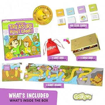 GOTROVO The Family Treasure Hunt Game! Indoor Adventure Board Game for Kids 4-8, Solve Clues Togethe...