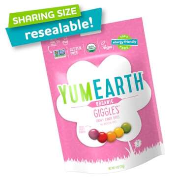 YumEarth Organic Easter Giggles Chewy Candy - Allergy Friendly (Top 9 Free), No Artificial Dyes or F...