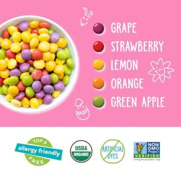 YumEarth Organic Easter Giggles Chewy Candy - Allergy Friendly (Top 9 Free), No Artificial Dyes or Flavors, Non GMO, Gluten Free, Vegan Candy Snacks - 4 Ounce Bag (Pack of 1)