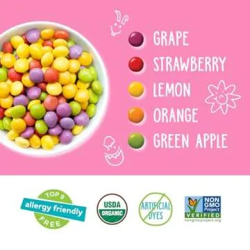 YumEarth Organic Easter Giggles Chewy Candy - Allergy Friendly (Top 9 Free), No Artificial Dyes or Flavors, Non GMO, Gluten Free, Vegan Candy Snacks - 4 Ounce Bag (Pack of 1)