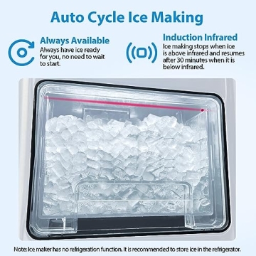 Aeitto Nugget Ice Maker - 55 lbs Chewable Ice Maker