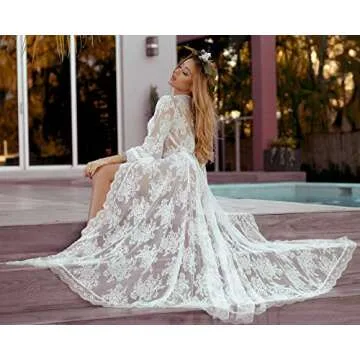 Lace Robe Sheer Gown Perfect for Romantic Occasions
