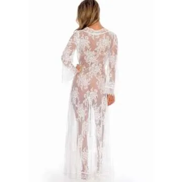 Elegant Lace Robe for Romantic Occasions and Boudoir