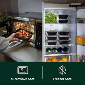 Enther Meal Prep Containers 12 Pack 1 Compartment Single Lids Food Storage Bento BPA Free | Stackable | Reusable Lunch Boxes, Microwave/Dishwasher/Freezer Safe Portion Control (28 oz)