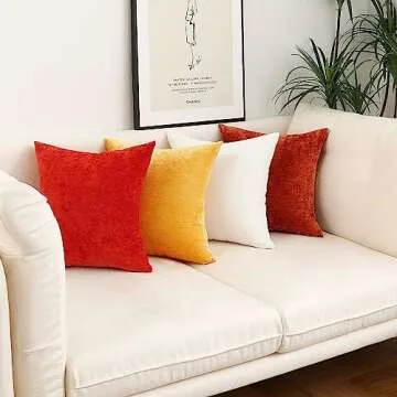 Jeneoo Coffee Brown Decorative Throw Pillow Covers Soft Chenille Comfy Solid Couch Cushion Case Decor (Set of 2, 18 x 18 Inches)