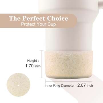 WORBSS Glitter Silicone Boot Sleeve for Stanley Cup H2.0 Tumbler 20 30 40oz & Hydro Flask 18-24oz wi...