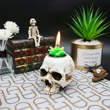 Gothic Skull Candlestick - Perfect Halloween Decor Piece
