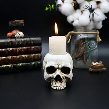 Gothic Skull Candlestick - Perfect Halloween Decor Piece