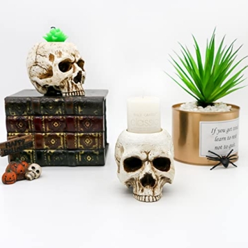 Gothic Skull Candlestick - Perfect Halloween Decor Piece