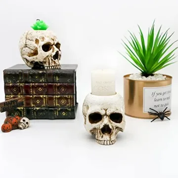 Gothic Skull Candlestick - Perfect Halloween Decor Piece