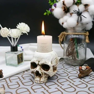 Gothic Skull Candlestick - Perfect Halloween Decor Piece