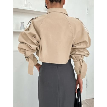 Kedera Women's Cropped Trench Coat Stylish Comfort Outerwear