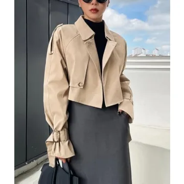 Kedera Women's Cropped Trench Coat Stylish Comfort Outerwear
