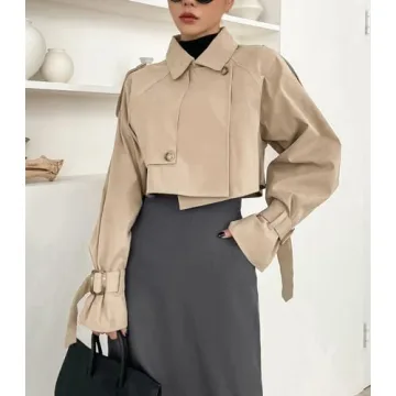 Kedera Women's Cropped Trench Coat Stylish Comfort Outerwear