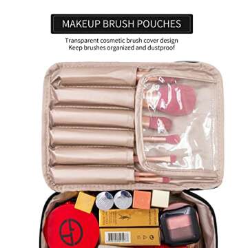 Travel Makeup Bag Cosmetic Bag Makeup Bag Toiletry bag for women and men (Black)