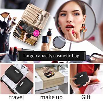 Travel Makeup Bag Cosmetic Bag Makeup Bag Toiletry bag for women and men (Black)