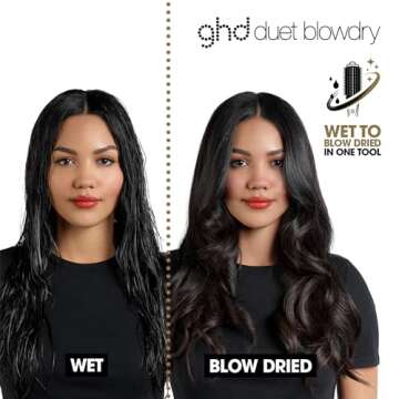 ghd Duet Blowdry-Hair Dryer Brush-Wet to Blow Dried with No Heat Damage, 3X More Volume, 24hr Long L...