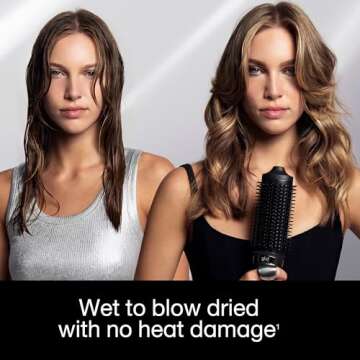 ghd Duet Blowdry-Hair Dryer Brush-Wet to Blow Dried with No Heat Damage, 3X More Volume, 24hr Long Lasting Results, Blow Dry with No Fizz, 50% More Shine - White