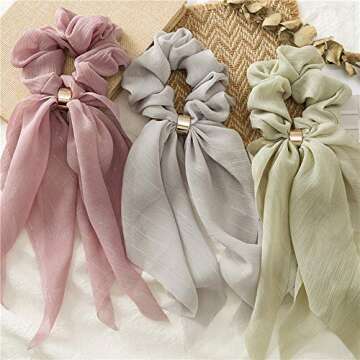 Trendy 3Pcs Hair Scarves & Scrunchies for Women and Girls