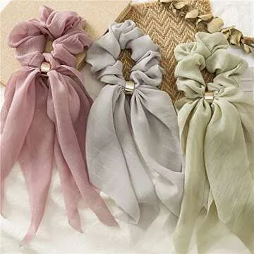 Trendy 3Pcs Hair Scarves & Scrunchies for Women and Girls