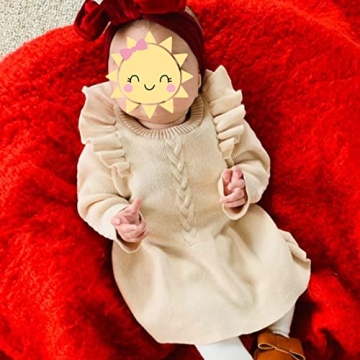 Chic Toddler Girl Knit Sweater Dress - Ruffle Long Sleeve