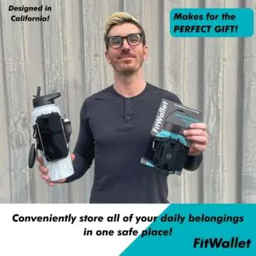 FitWallet™ – Water Bottle Phone Holder & Pouch | Water Bottle Carrier with Strap for Gym, Running & Travel | Securely Holds Phone, Keys & Headphones