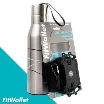 FitWallet™ – Water Bottle Phone Holder & Pouch | Water Bottle Carrier with Strap for Gym, Running & Travel | Securely Holds Phone, Keys & Headphones