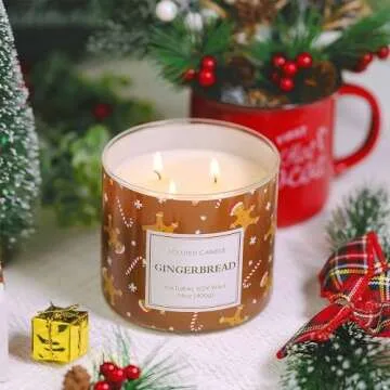 Christmas Gingerbread Candle – Large 3 Wick Soy Wax for Holiday Cheer