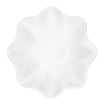 Foraineam 6 Pack Porcelain Dessert Bowls Baking Ramekins, 13 Ounce Flower Shaped Serving Bowls for Dipping Sauces, Souffle, Creme Brulee, Ice Cream, Dessert