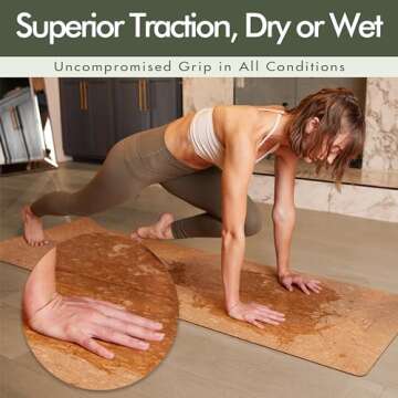 CorkTec Non Toxic Non Slip Thick Cork Yoga Mat with Eco-Friendly Organic/Vegan Cork, Great Men/Women...
