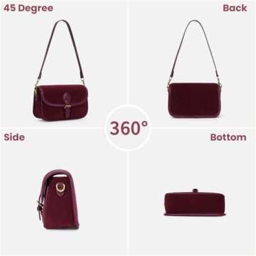YFGBCX Small Shoulder Bag Crossbody Purse for Women Suede Bag 2024 Fall Purse Suede Handbag Satchel Purse