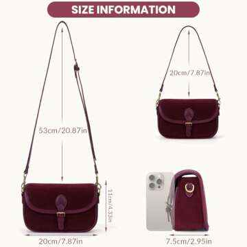 YFGBCX Small Shoulder Bag Crossbody Purse for Women Suede Bag 2024 Fall Purse Suede Handbag Satchel Purse