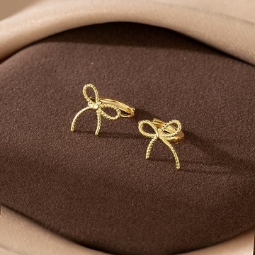 Cute 925 Sterling Silver Bow Hoop Earrings for Women