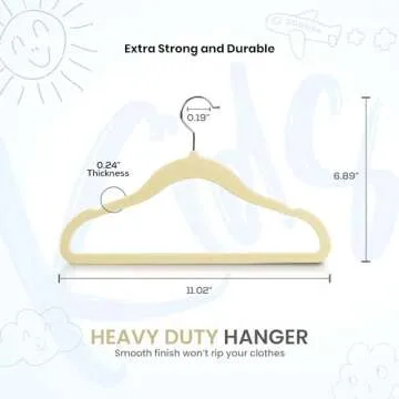 Utopia Home Kids Hangers Velvet (20 Pack) - 11 Inch Durable Baby Hangers for Closet - Perfect for To...