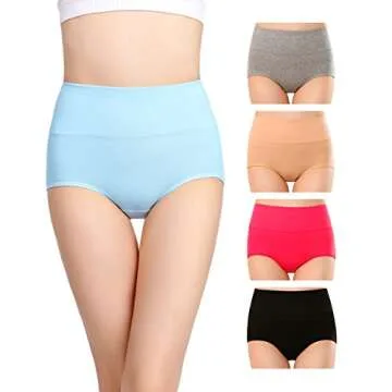 Cauniss High Waist Cotton Panties for C Section Recovery