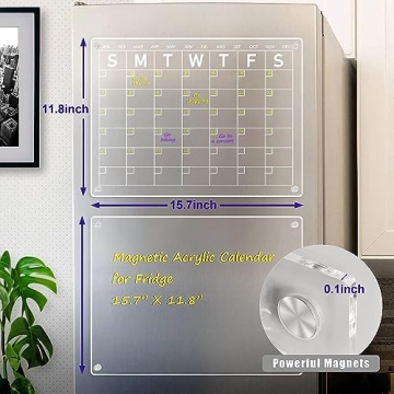Magnetic Dry Erase Calendar - Space Saving Organization Board