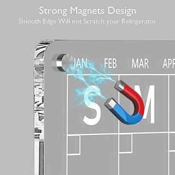 Magnetic Dry Erase Calendar - Space Saving Organization Board