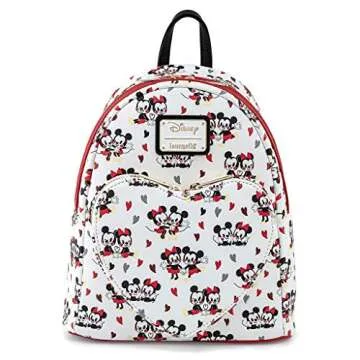 Loungefly Disney Mickey and Minnie Mouse Love AOP Womens Double Strap Shoulder Bag Purse