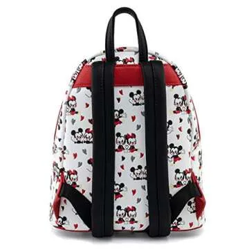 Loungefly Disney Mickey and Minnie Mouse Love AOP Womens Double Strap Shoulder Bag Purse