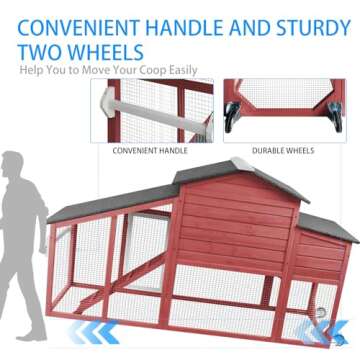 PetsCosset Chicken Coop for 2-3 Chickens Indoor Outdoor